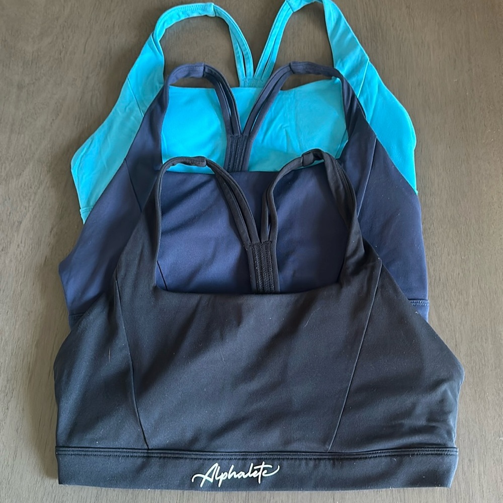 Alphalete sports bras set of three good condition size M